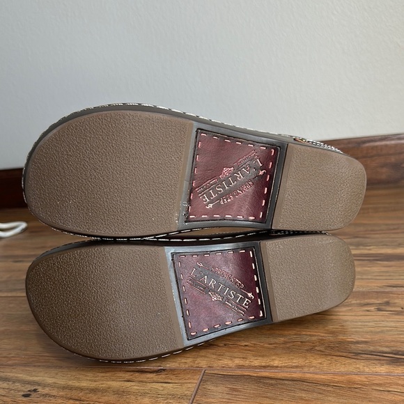 L'ATISTE Burbank Bordeux Maroon Red Leather Clogs size 8.5/39 - Picture 6 of 11